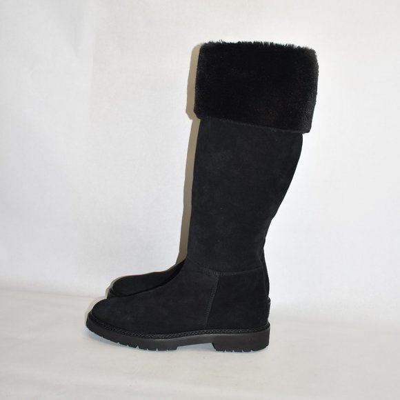 AQUATALIA MAGNOLIA WEATHERPROOF TALL BOOT FUR SUEDE BLACK 10.5 (P18) - Picture 6 of 10